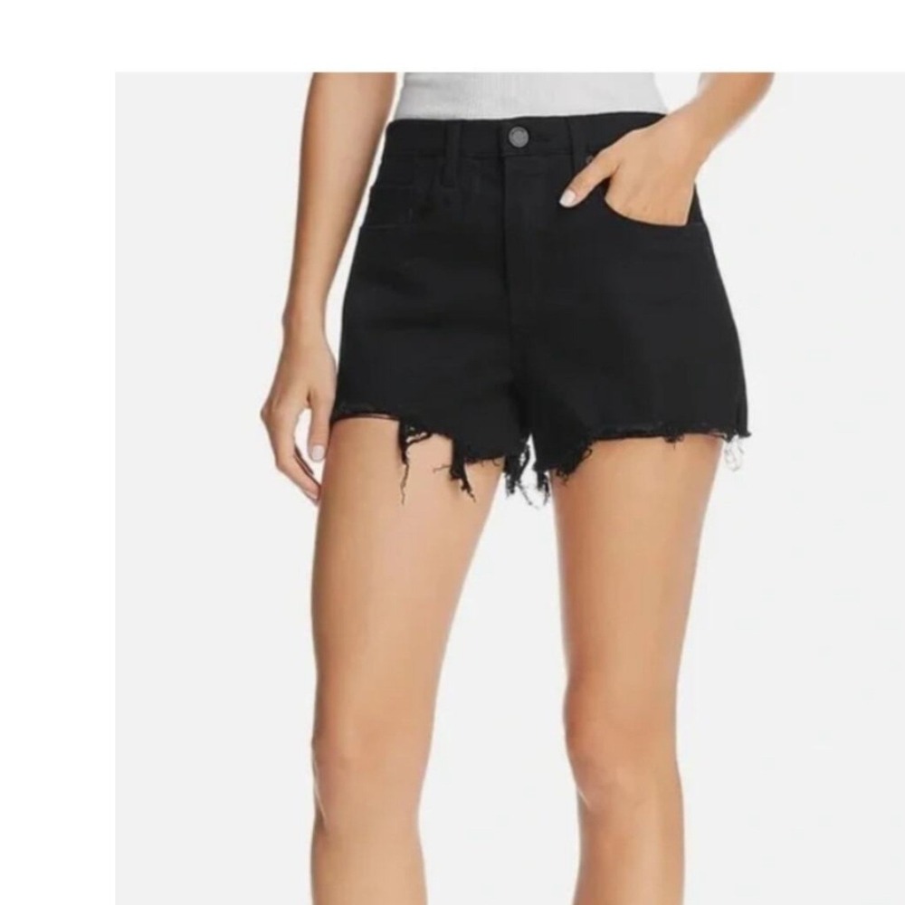 Blank NYC Black‎ Barrow Vintage High Rise Shorts Size 30 Distressed Western